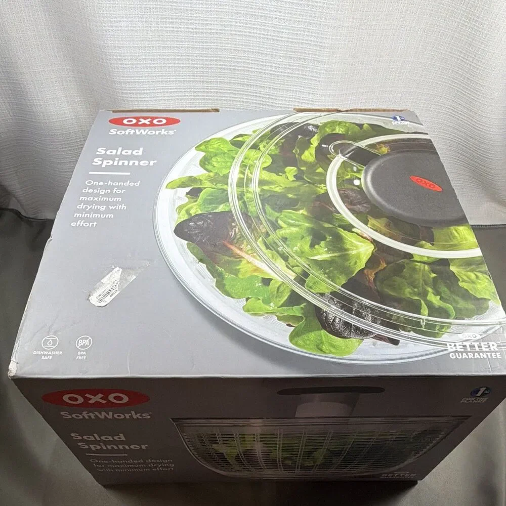 OXO SoftWorks Salad Spinner 1045421 Manual Pump Clear Bowl Plastic